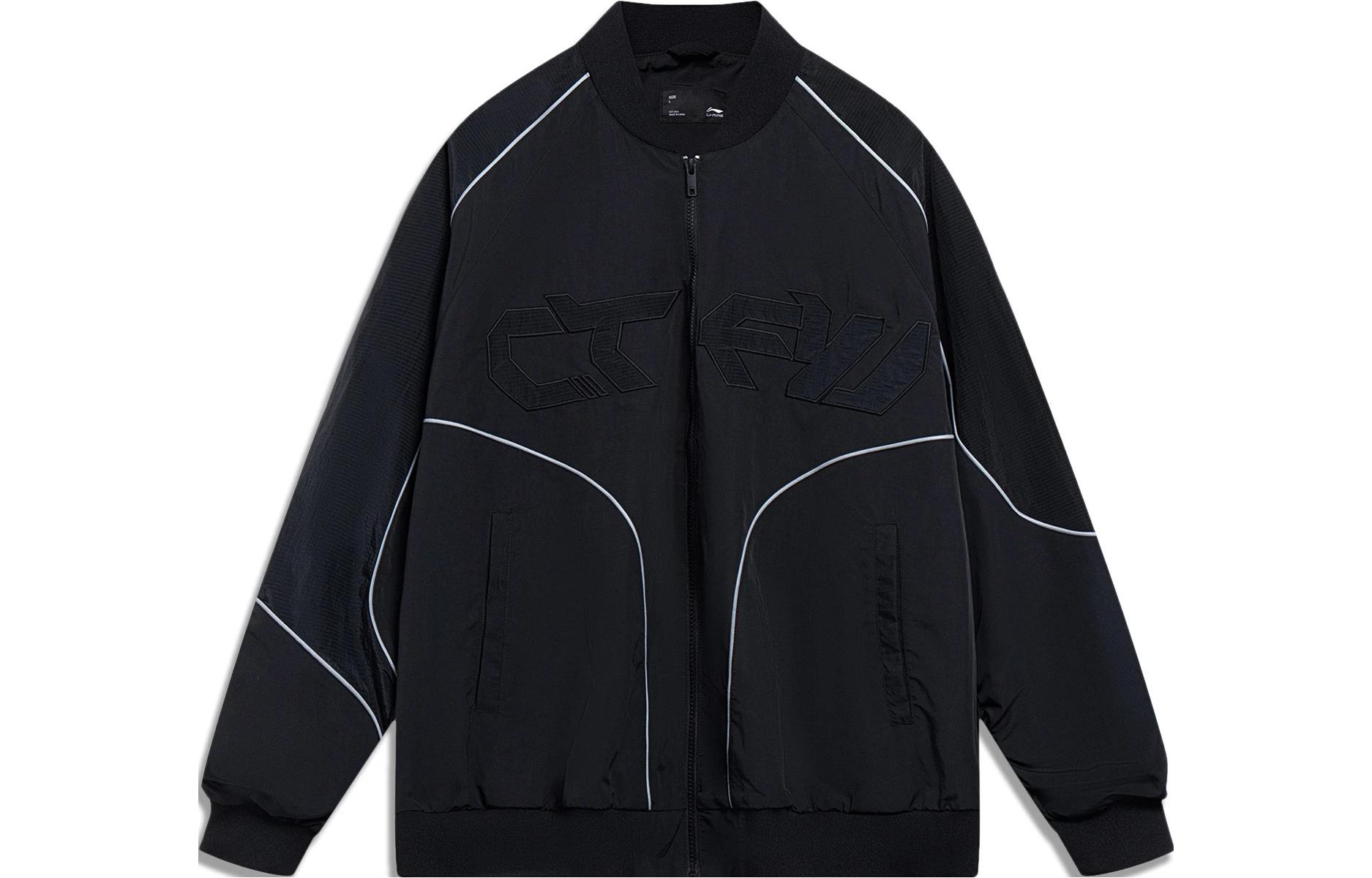 Li-Ning CF Retro Sport Series Unisex Printed Zipper Jacket Black AJDT505-1