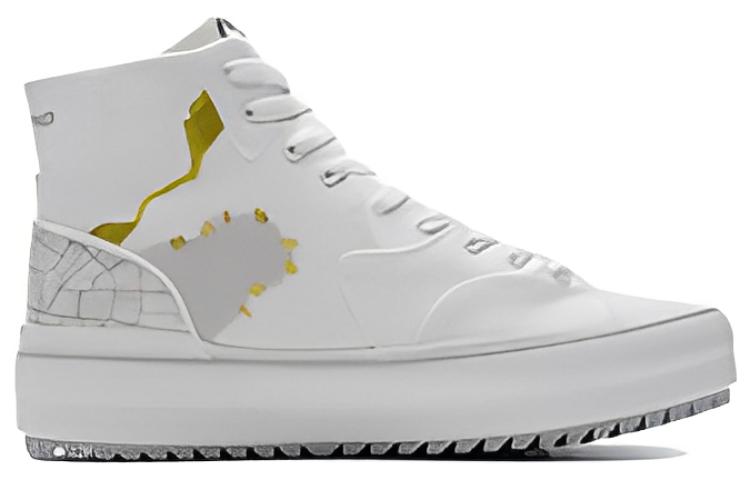 Order LiNing李寧 CF 漆飾 高筒 板鞋 男女同款 雲霧白