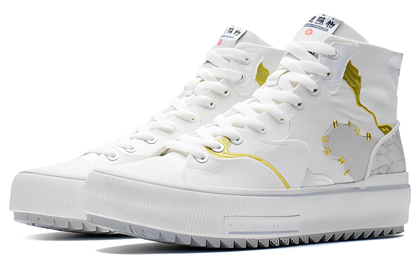 Lookbook LiNing李寧 CF 漆飾 高筒 板鞋 男女同款 雲霧白