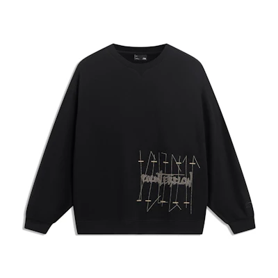 Li-Ning CF Series Letter Print Pullover Sweatshirt Unisex Black AWDT571-1
