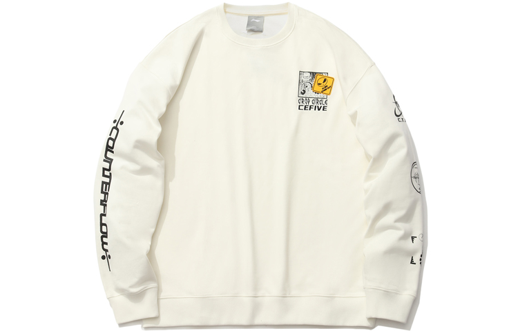 Li-Ning CF Series Pullover Printed Hoodie Unisex Off-White Sports Casual AWDR384-1