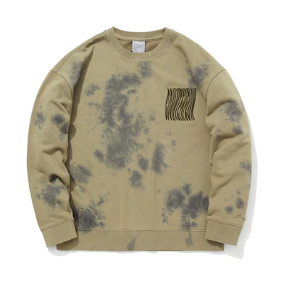 Li-Ning CF Series Silk Road Crewneck Tie-Dye Sweatshirt Unisex Yellow Brown AWDQC08-3