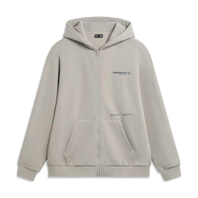 Li-Ning CF Series Unisex Loose Fit Fleece Hoodie Stone Ridge Gray AWDTB03-2