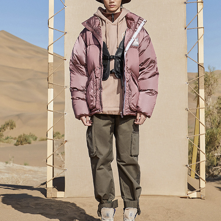 Shop Li-Ning CF Series Unisex Reflective Puffer Jacket Sunset Purple AYMQ566-4