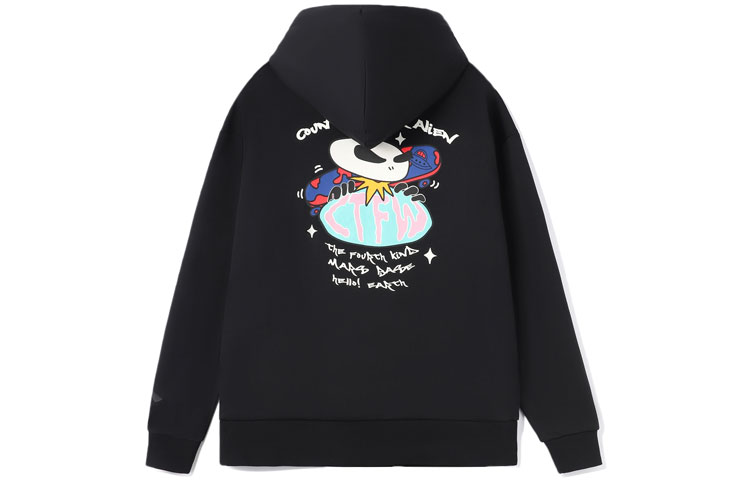 Li-Ning CF Sports Lifestyle Fleece Hoodie Black Unisex Casual Loose Fit AWDRD69-5