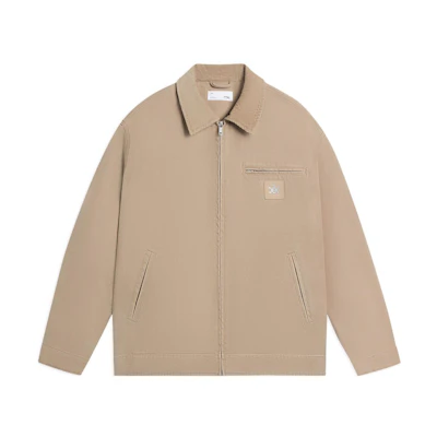 Li-Ning CF Su FW22 Logo Zip-Up Mandarin Collar Jacket Incense Almond - AJMS131-4