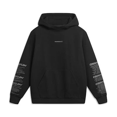 Li-Ning CF Su Printed Letter Hoodie Black Unisex Fleece Pullover Casual Wear AWDTB09-1