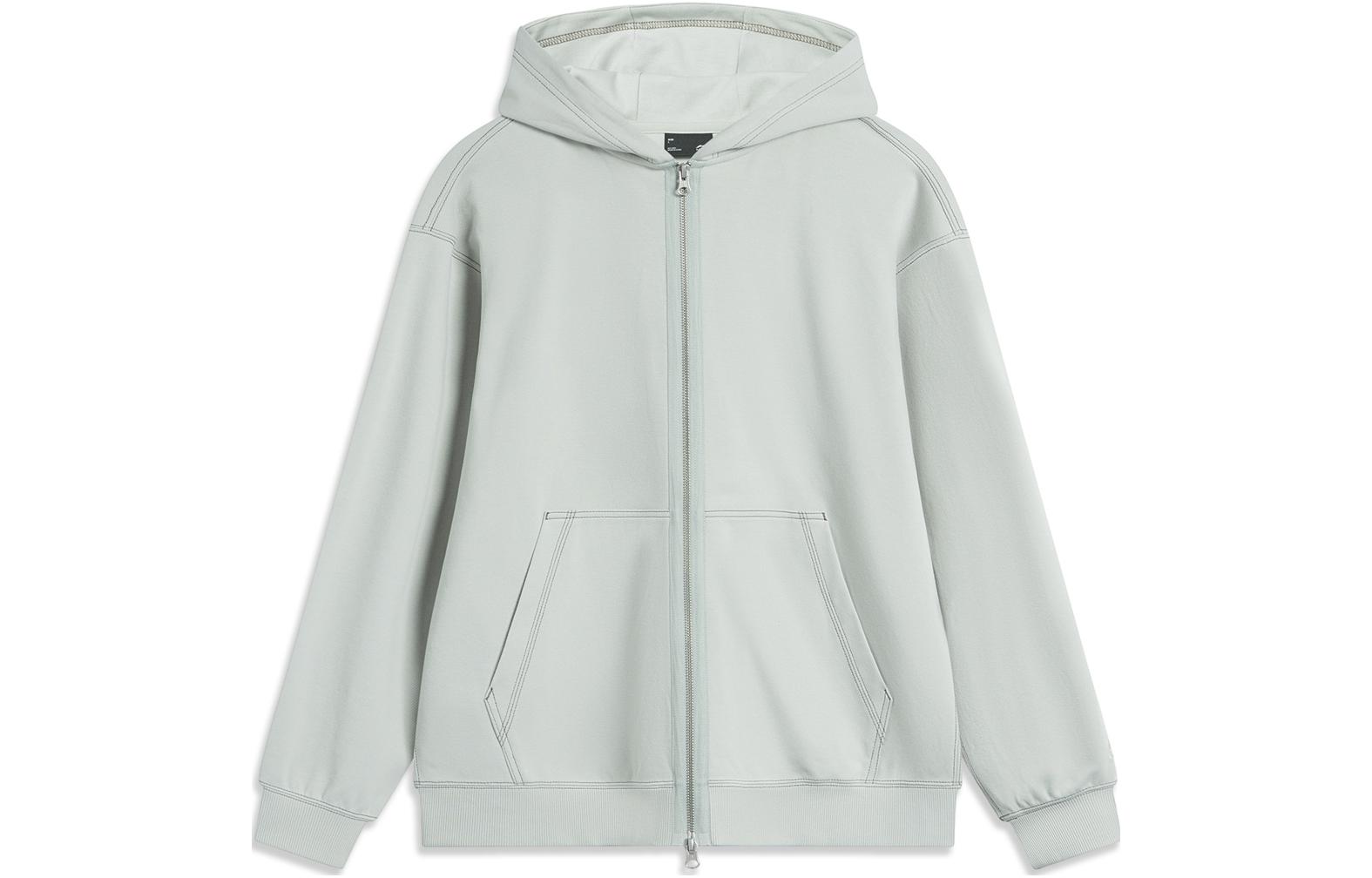 Li-Ning CF Su Zip Hoodie Jacket - Casual Unisex Loose-Fit in Solid Color AWDU807-3