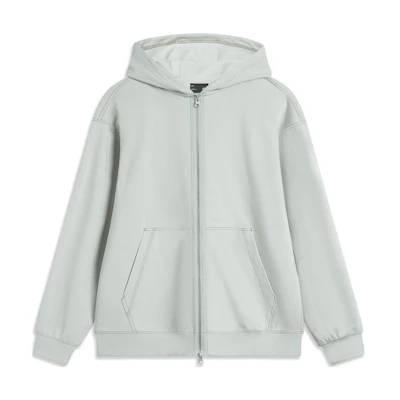Li-Ning CF Su Zip Hoodie Jacket - Casual Unisex Loose-Fit in Solid Color AWDU807-3