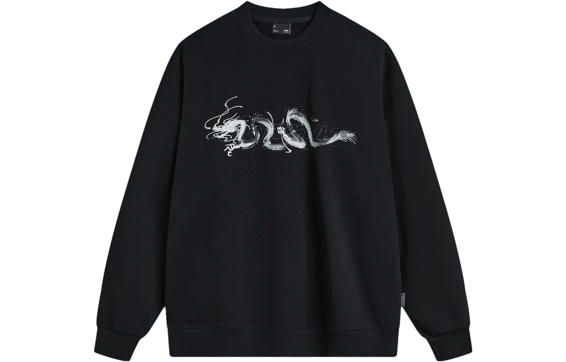 Li-Ning CF Sui "Descendant of the Dragon" Graphic Crewneck Sweatshirt Black AWDU813-1