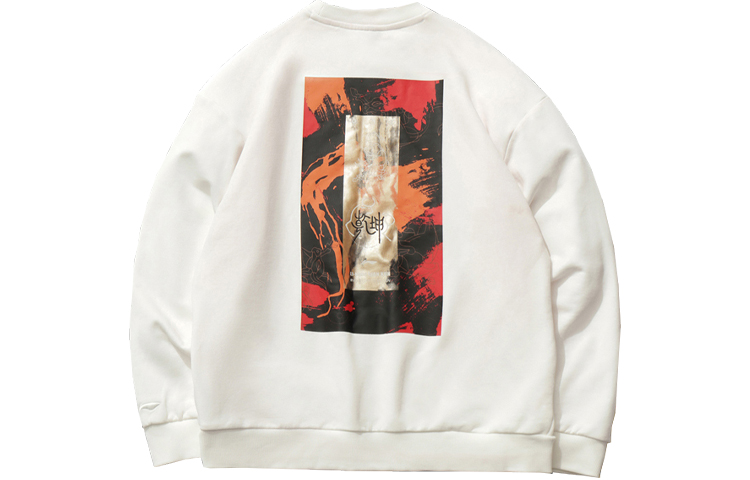 Li-Ning CF Suo Series Printed Crewneck Sweatshirt Milk White - Unisex AWDR290-2