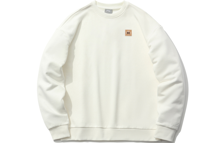 Lookbook Li-Ning CF Suo Series Printed Crewneck Sweatshirt Milk White - Unisex AWDR290-2