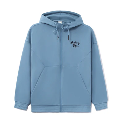 Li-Ning CF Swath Zip-Up Sweatshirt - Letter Print, Blue Casual Jacket AWDRG17-2
