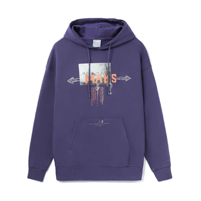 Li-Ning CF Theme Print Pullover Sweatshirt Unisex Couple Style Purple Gray AWDRD66-5