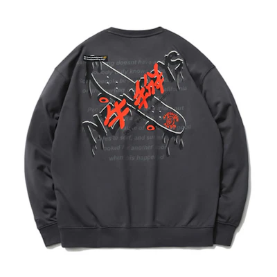 Li-Ning CF Trace Crewneck Sweatshirt Unisex Black Pine Grey AWDR504-5