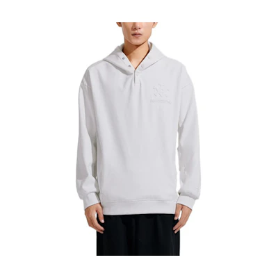 Li-Ning CF Trace Series Fleece Pullover Sweatshirt Unisex Off-White Logo Print AWDSH29-2