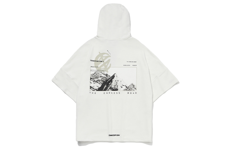 Li-Ning CF Trace Series Unisex Pullover Hoodie Short Sleeve Sweatshirt Off-White AWDQB68-1