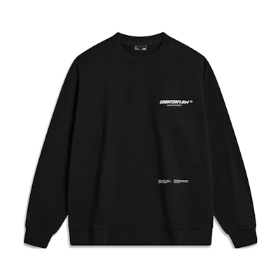 Li-Ning CF Wild Series Letter Print Oversized Pullover Sweatshirt Black Unisex AWDTB05-1