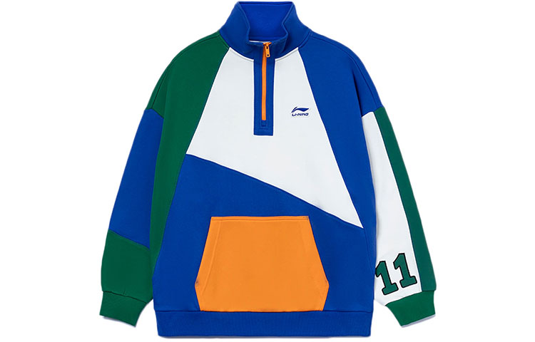 Li-Ning CF Wu Xing Half-Zip Pullover Sweatshirt Unisex - Coastal Blue AWDRD85-1