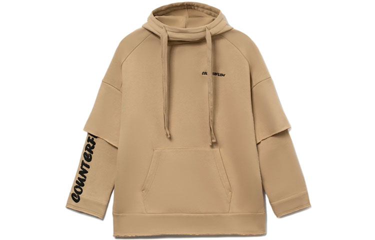 Li-Ning CF Wuxing Series Letter Print Pullover Sweatshirt Unisex - Incense Beige AWDRD78-1