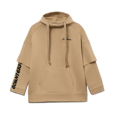 Li-Ning CF Wuxing Series Letter Print Pullover Sweatshirt Unisex - Incense Beige AWDRD78-1