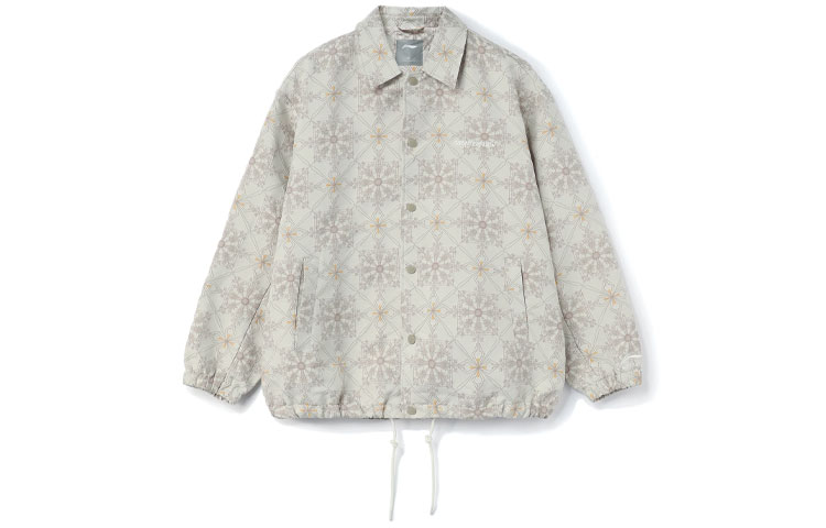 Li-Ning CF Wuxing Series Snowflake Loose Fit Jacket Khaki Unisex Couple Style AJDR528-3