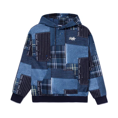 Li-Ning Checkered Patchwork Printed Hoodie Blue () AWDR823-3