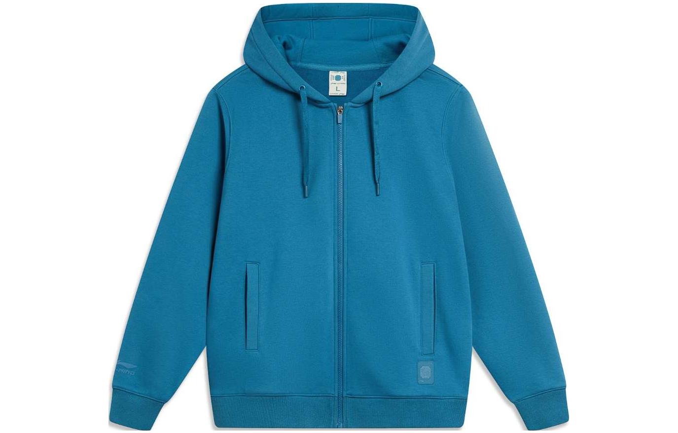 Li-Ning China Chic Series Blue Zip-Up Hoodie Unisex Casual Sportswear AWDT967-6