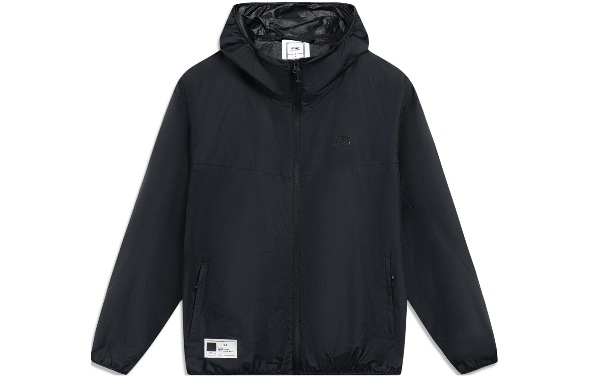 Li-Ning China Color Series Solid Zip Hoodie Jacket Black AFDT163-5