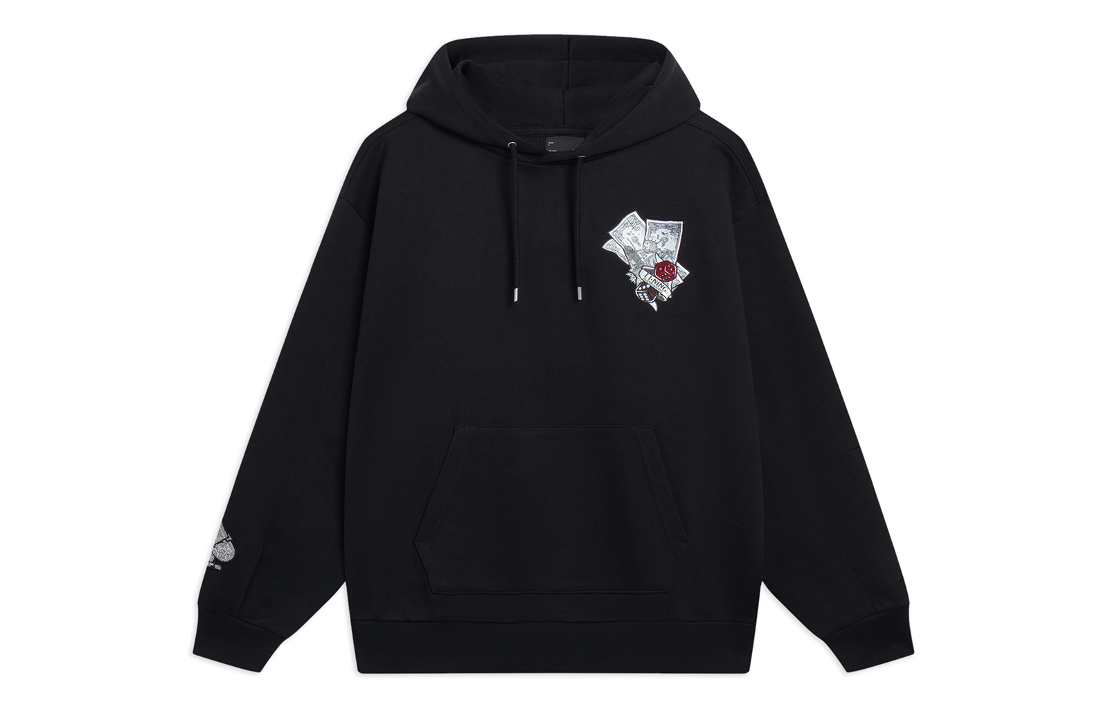 Li-Ning China Golden Era Logo Print Hoodie Black Unisex AWDT223-3