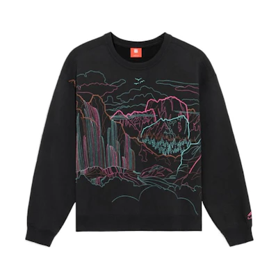 Li-Ning China Landscape Embroidery Pullover Unisex Sweatshirt Black AWDS279-1