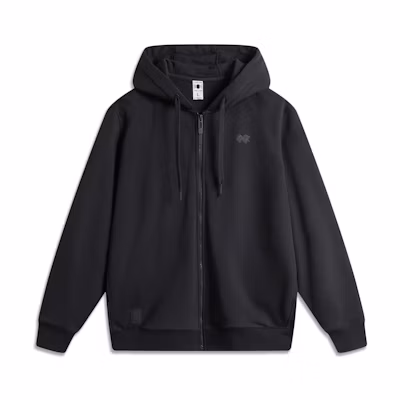 Li-Ning China Mono Series Black Loose Fit Hoodie with Zipper AWDU659-11