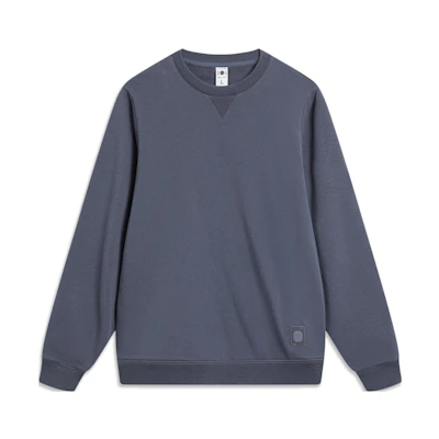 Li-Ning China Monochrome Series Casual Pullover Sweatshirt - Cold Ebony Black AWDT965-2