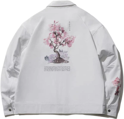 李寧中國櫻花系列花卉印花運動外套白色 AFDR426-1 Lookbook 李寧中國櫻花系列花卉印花運動外套白色 AFDR426-1