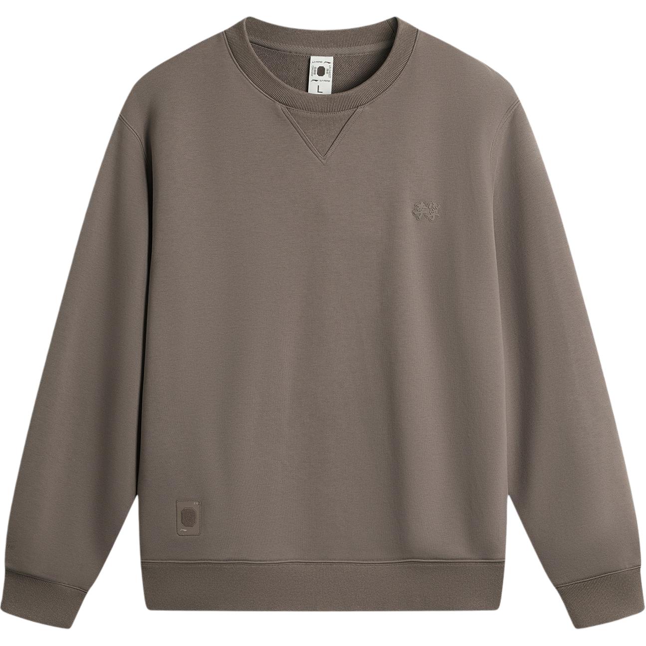 Li-Ning China Series Casual Crewneck Sweatshirt Tree Grey Brown AWDU657-5