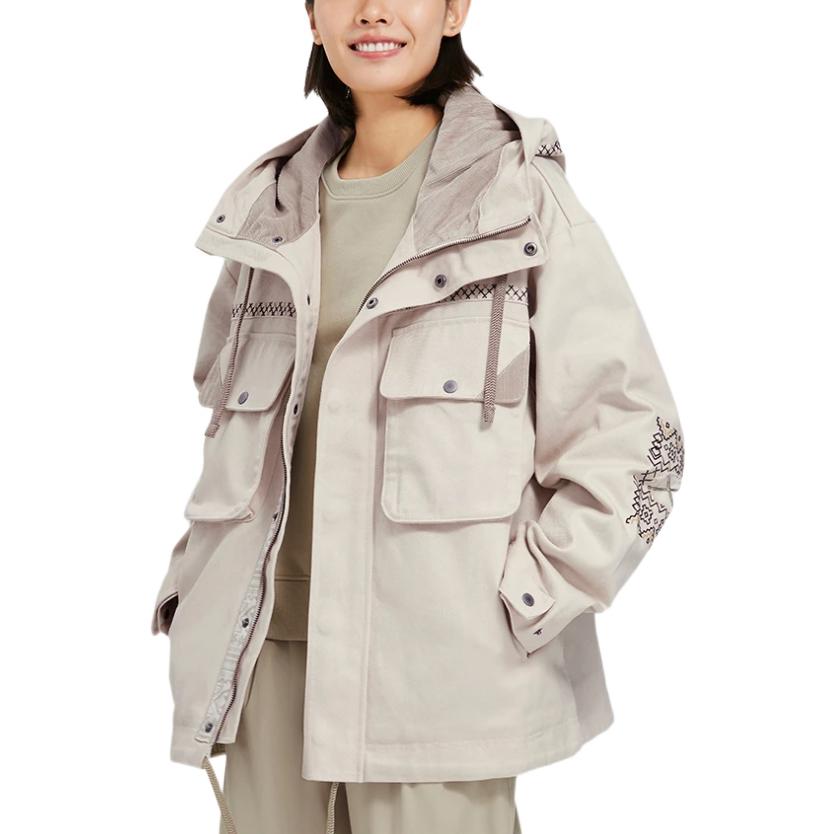 Shop 李寧中國系列白色連帽外套男女款刺繡標誌 AFDSB71-1