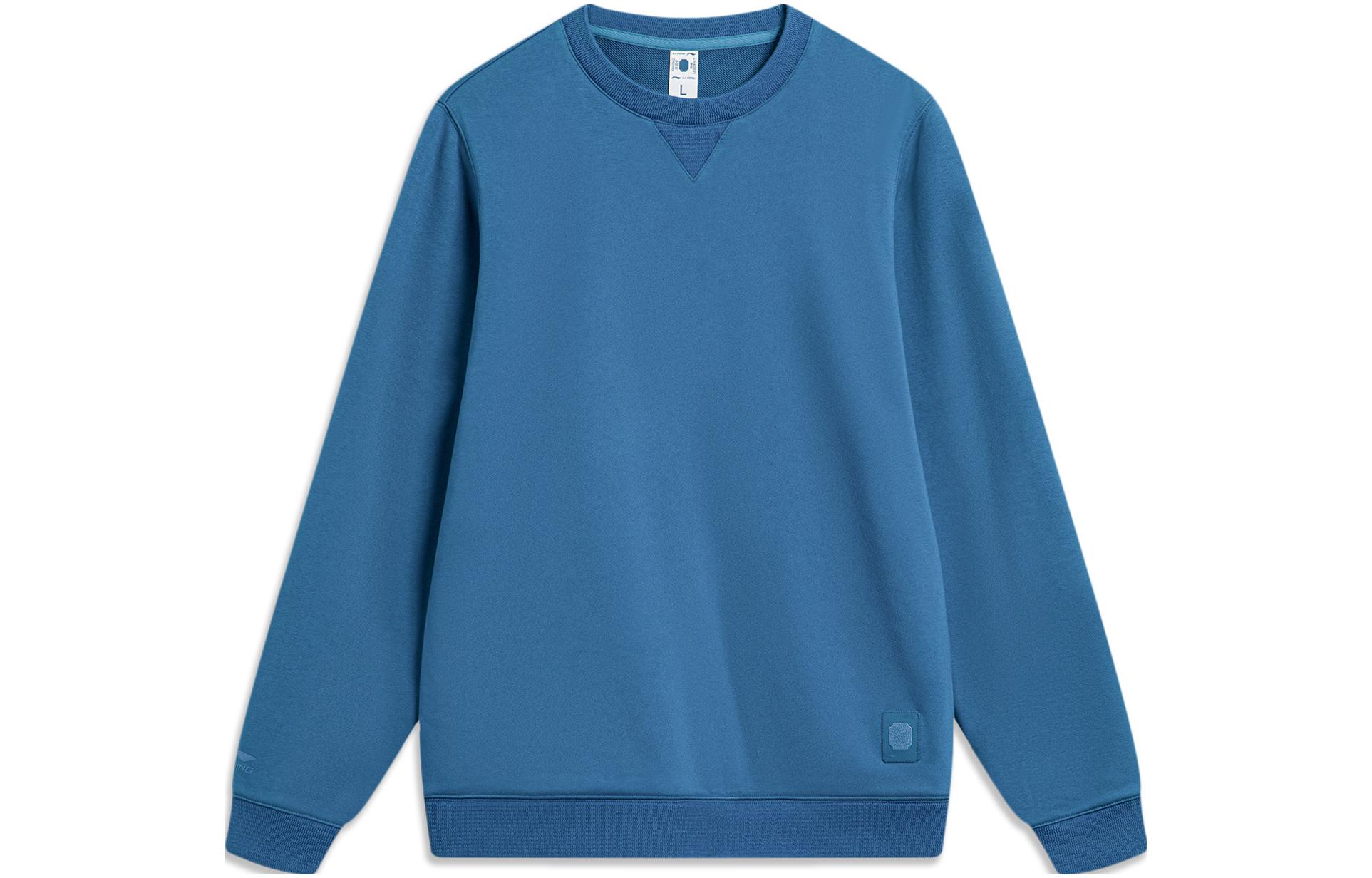 Li-Ning Chinese Color Series Solid Pullover Sweatshirt Deep Navy Blue AWDT965-6