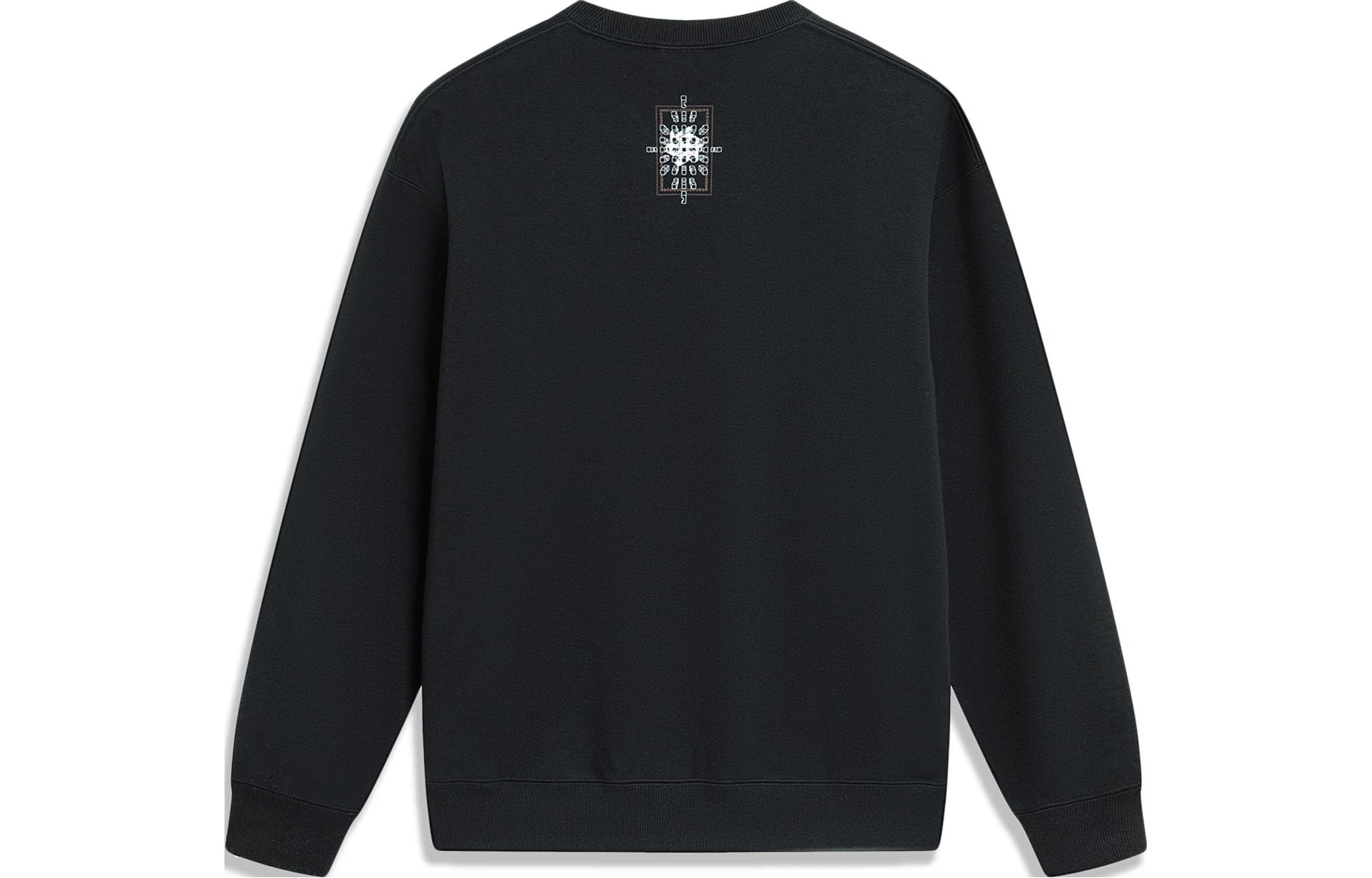 Lookbook Li-Ning Chinese Culture Series Black Fleece Pullover Sweatshirt Unisex AWDT901-3