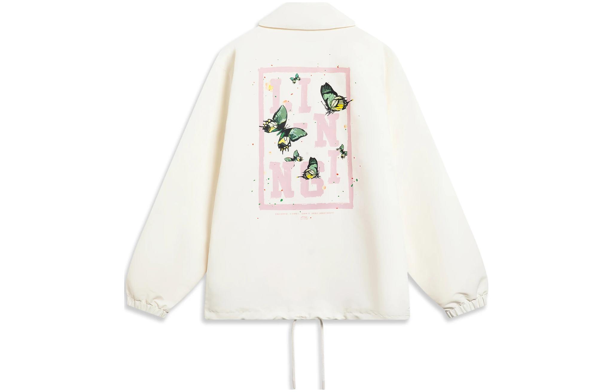 Li-Ning Chinese Culture Series Letter Print Casual Jacket Men’s Off-White AFDT167-1