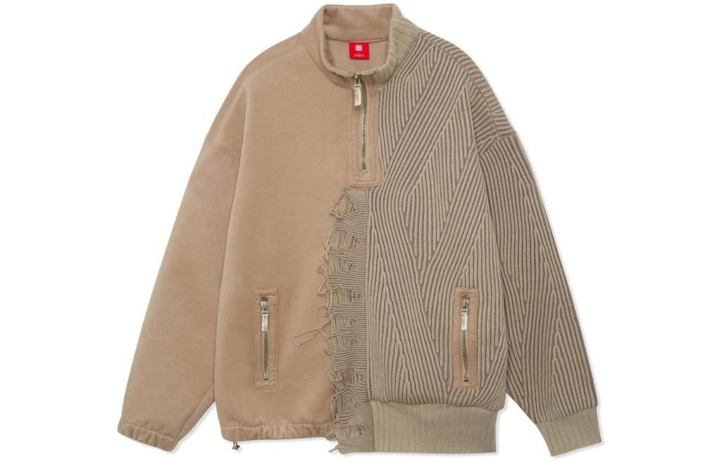 Li-Ning Chinese Li-Ning Series Multicolor Logo Zip-Up Jacket Brown Sweater AMBR025-1