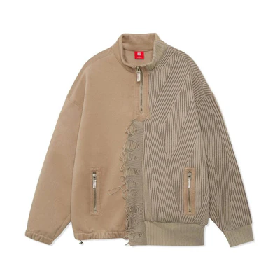 Li-Ning Chinese Li-Ning Series Multicolor Logo Zip-Up Jacket Brown Sweater AMBR025-1