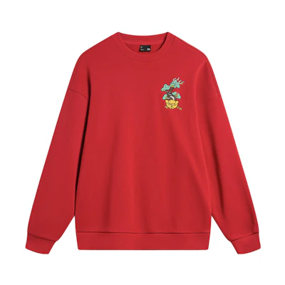 Li-Ning Chinese New Year Agate Red Graphic Crewneck Unisex Sweatshirt AWDU763-2