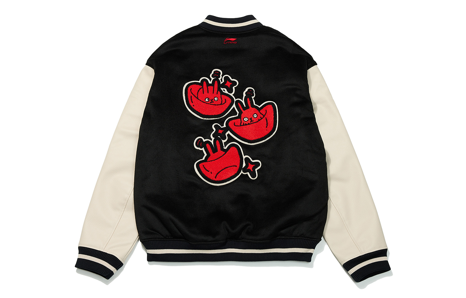 Lookbook 李宁新年兔年系列刺绣棒球夹克 黑色 AJMT003-3