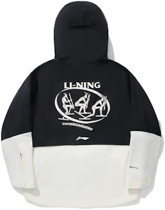 리닝 중국 스키 시리즈 컬러블록 후드 재킷 유니섹스 블랙 베이지 AHXT005-1 Lookbook 리닝 중국 스키 시리즈 컬러블록 후드 재킷 유니섹스 블랙 베이지 AHXT005-1