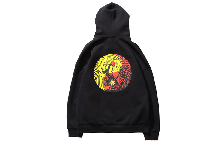 Lookbook 리닝 중국 호랑이 학 후디 블랙 풀오버 AWDN925-2