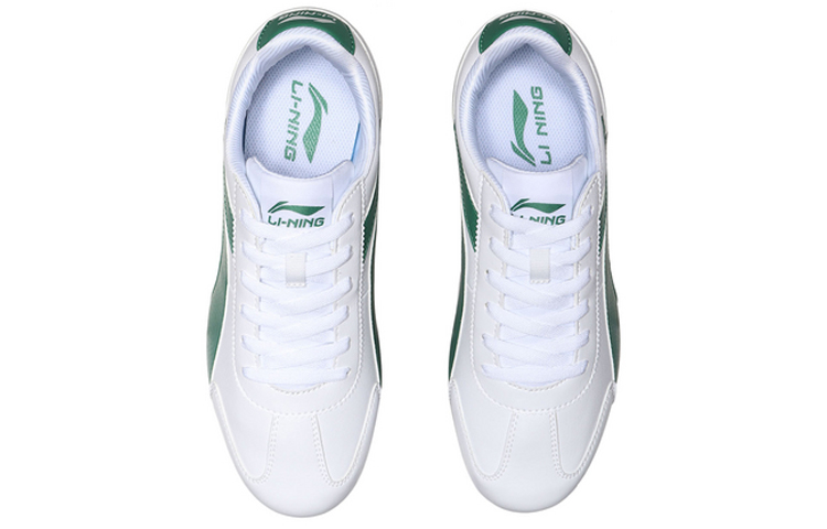 Shop Li-Ning Classic Casual Shoes 'White Green' AGCP239-4