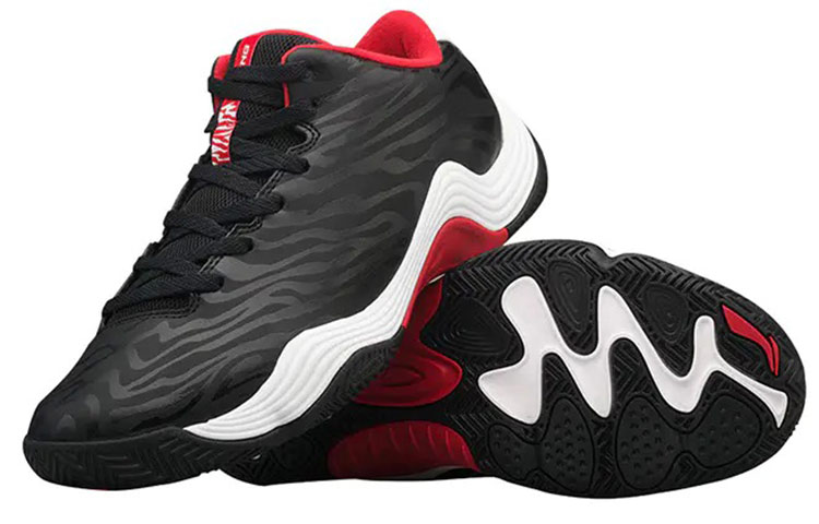 Shop Zapatillas para Correr Li-Ning Classic Comfort 'Negro Rojo Blanco' ABPK051-2