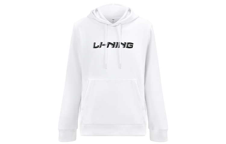 Li-Ning Classic Letter Logo Print Pullover Hoodie Unisex White AWDTF33-2