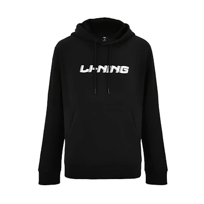 Li-Ning Classic Letter Logo Pullover Hoodie Unisex Black AWDTF33-1