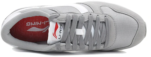 Shop Li-Ning Clásico Retro Running 'Gris Blanco' ALCJ069-5
